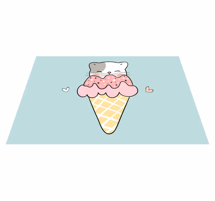 Kedi ve dondurma çocuk placemats - TenStickers