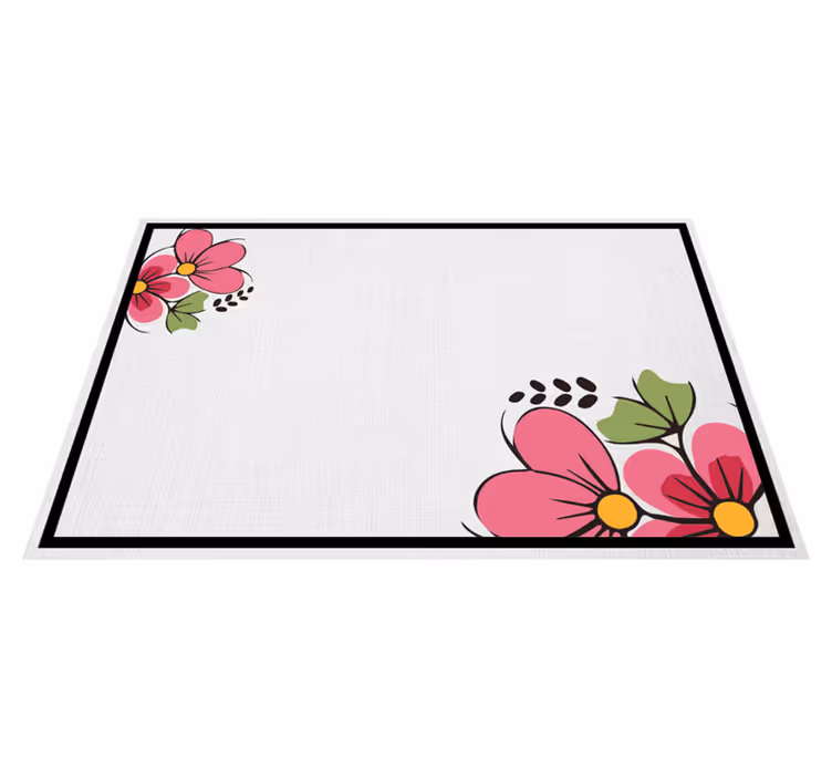 Pembe çizgi film çiçekler orijinal placemats - TenStickers