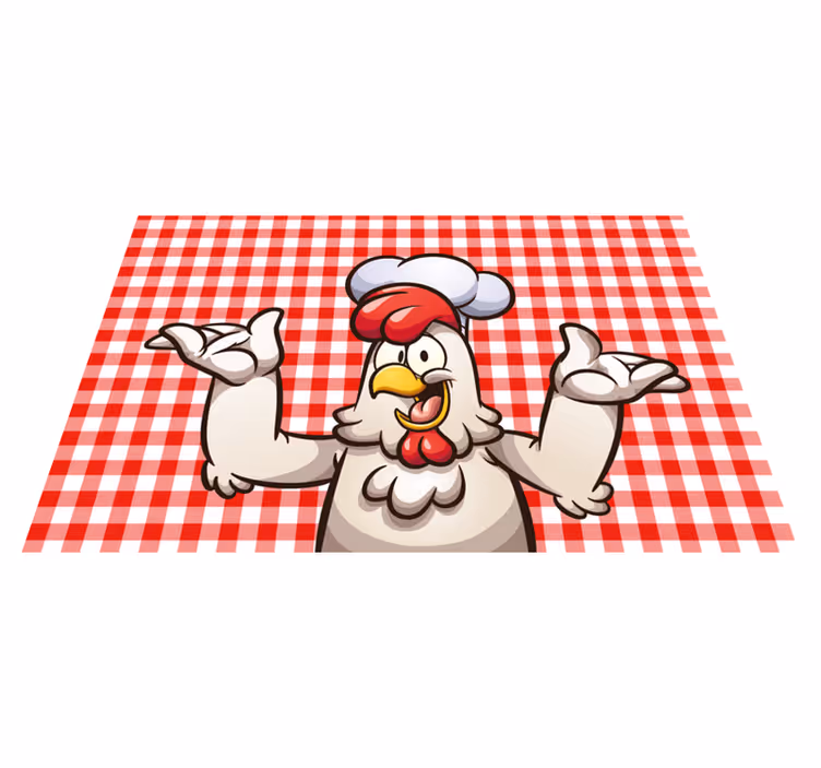çizgi film tavuk aşçı orijinal placemats - TenStickers