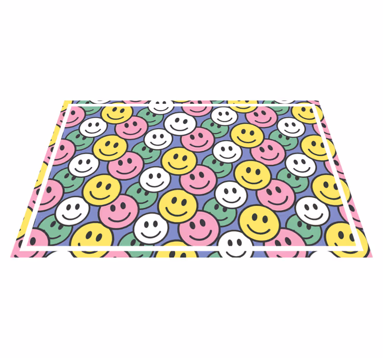 Renkli emoji deseni. Orijinal placemats - TenStickers