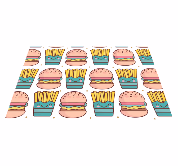 Çocuk amerikan servis - mutlu burger deseni - TenStickers