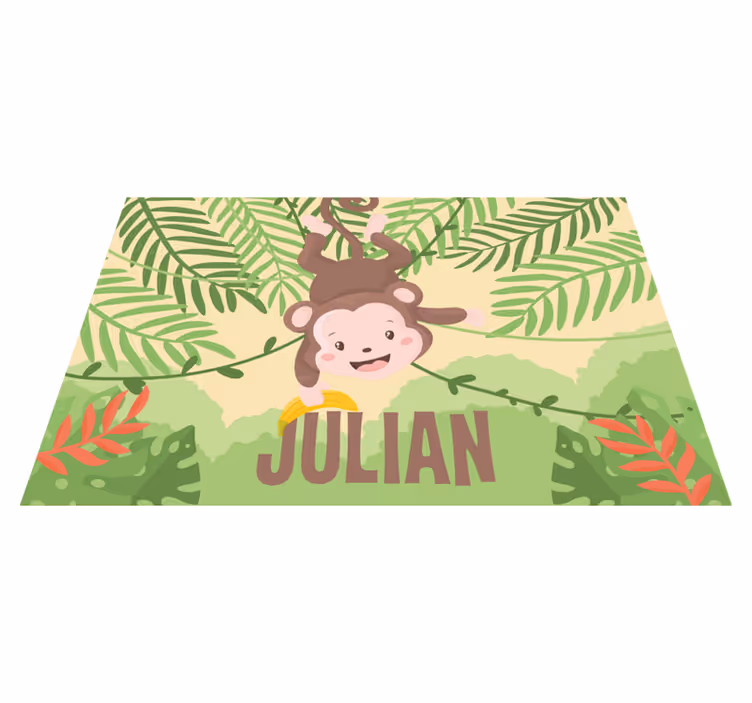 şube kişiselleştirilmiş placemats üzerinde küçük maymun - TenStickers