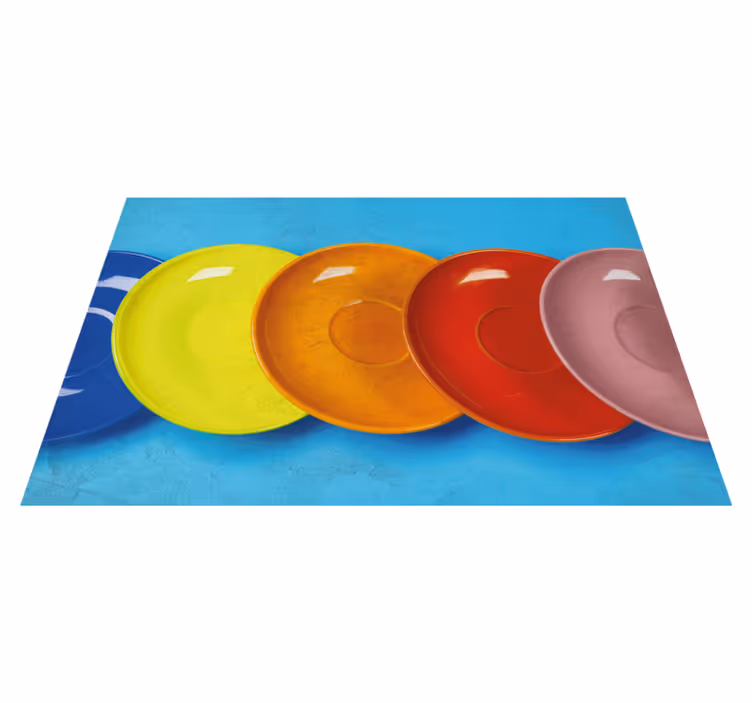 Gökkuşağı renkli tabaklar vinil placemats - TenStickers