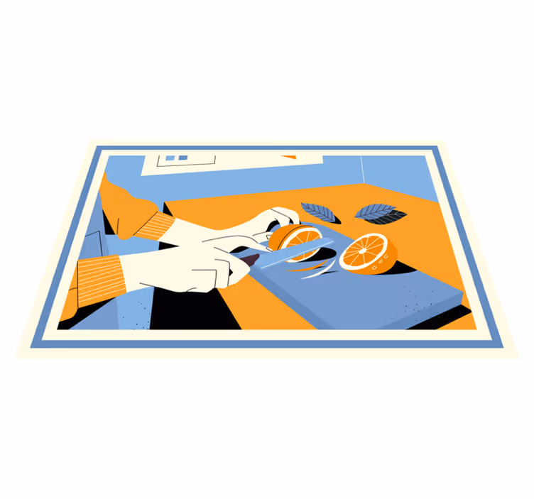 Modern amerikan servis taze portakal dilimleme - TenStickers