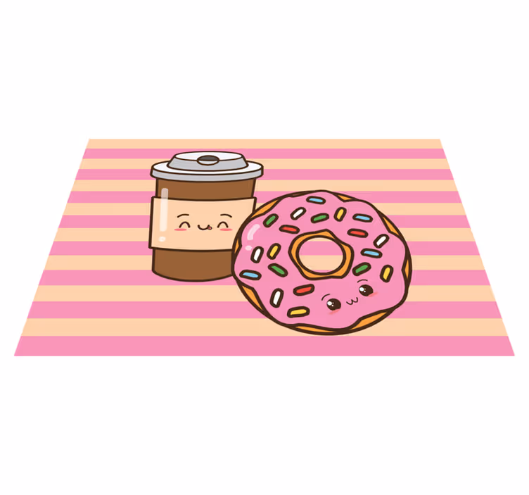 Çocuk amerikan servis sevimli kahve donut - TenStickers