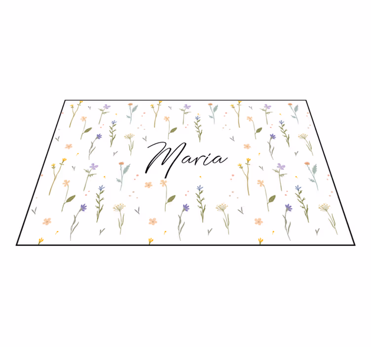 Bahçe renkli çiçekler kişiselleştirilmiş placemats - TenStickers