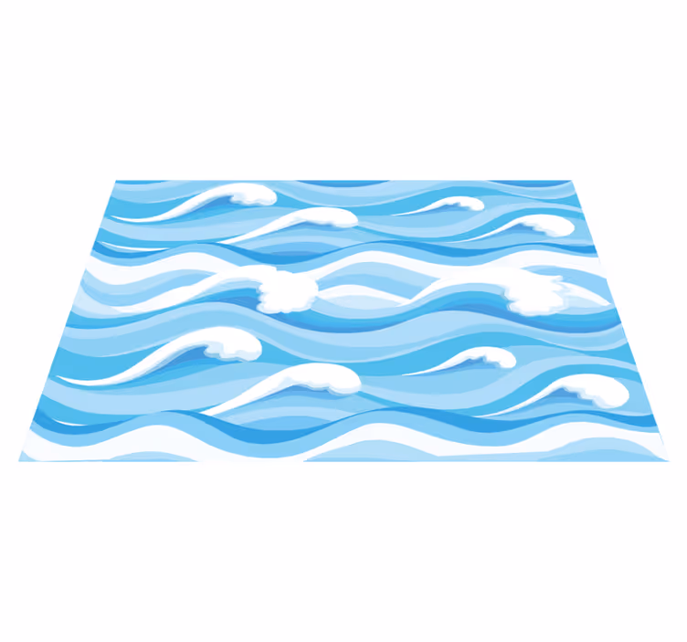Mavi deniz dalgaları desen vinil placemats - TenStickers