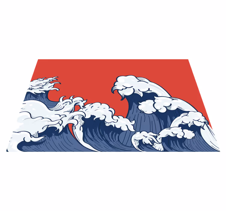 Kırmızı kanagawa dalgası orijinal amerikan servis - TenStickers