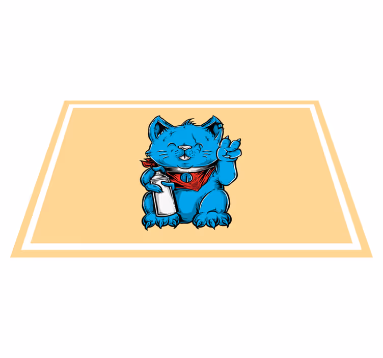 Çocuk amerikan servis neşeli mavi kedi - TenStickers