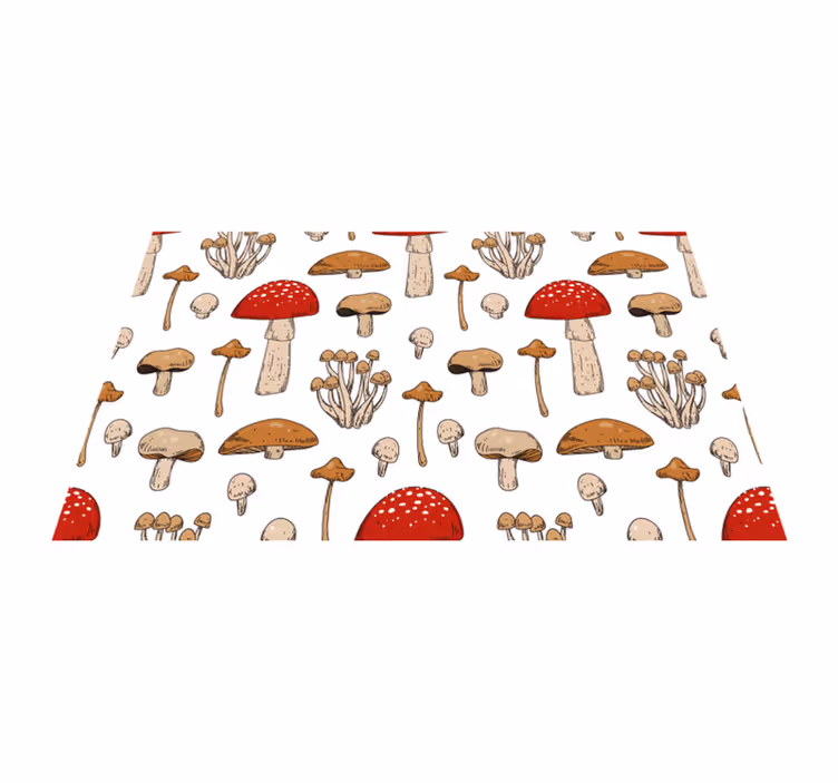 Sarı ve kırmızı mantar ve çiçek placemats - TenStickers