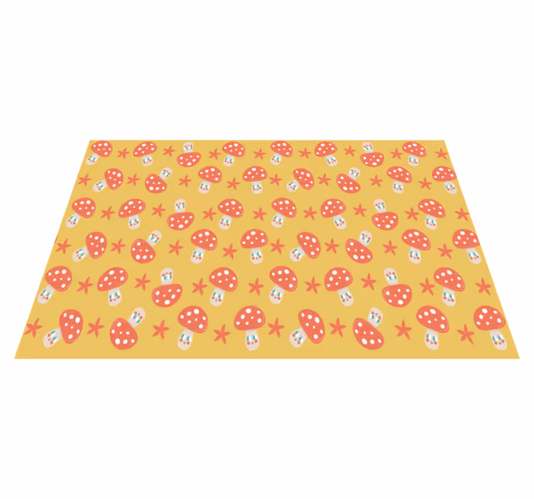 Mantar desenli sarı çocuk placemats - TenStickers