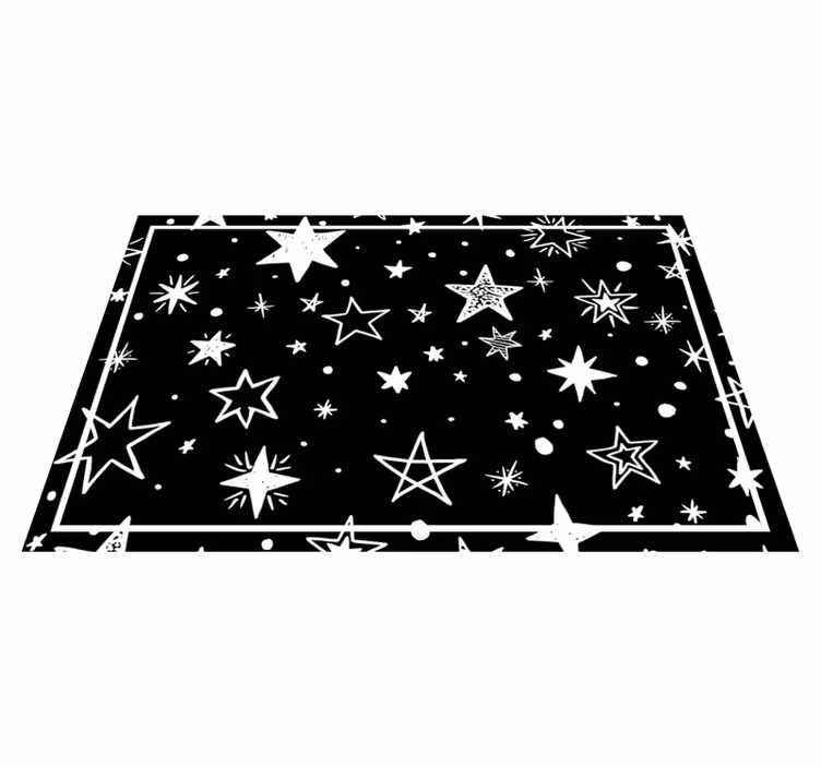 Siyah yıldız deseni beyaz arka plan placemats - TenStickers