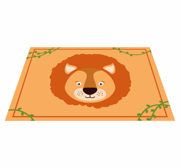 Sevimli aslan çizim çocuklar placemats - TenStickers