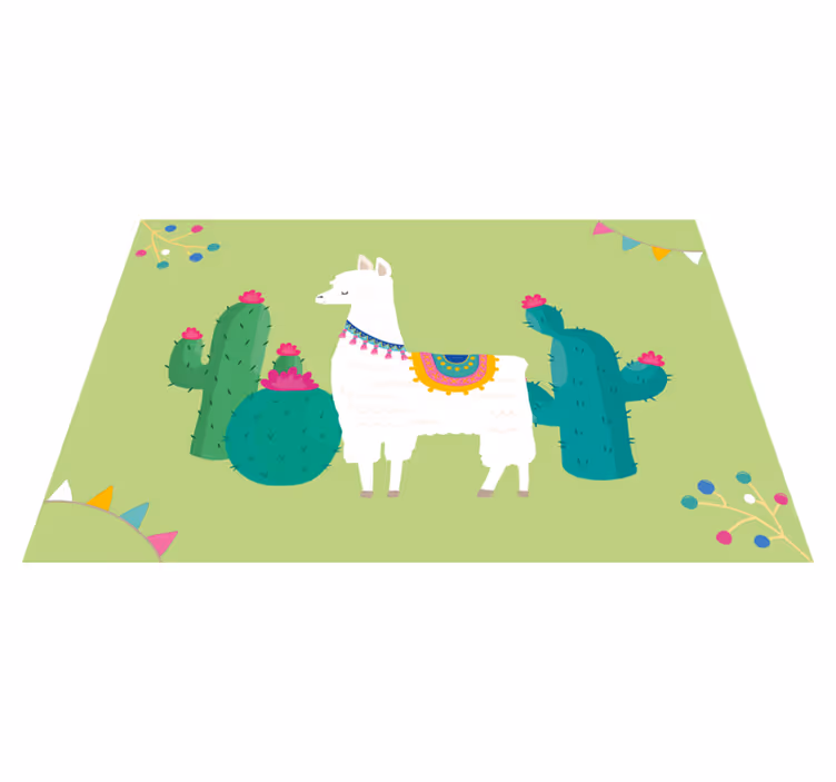 Renkli lama ve kaktüs çocuk placemats - TenStickers