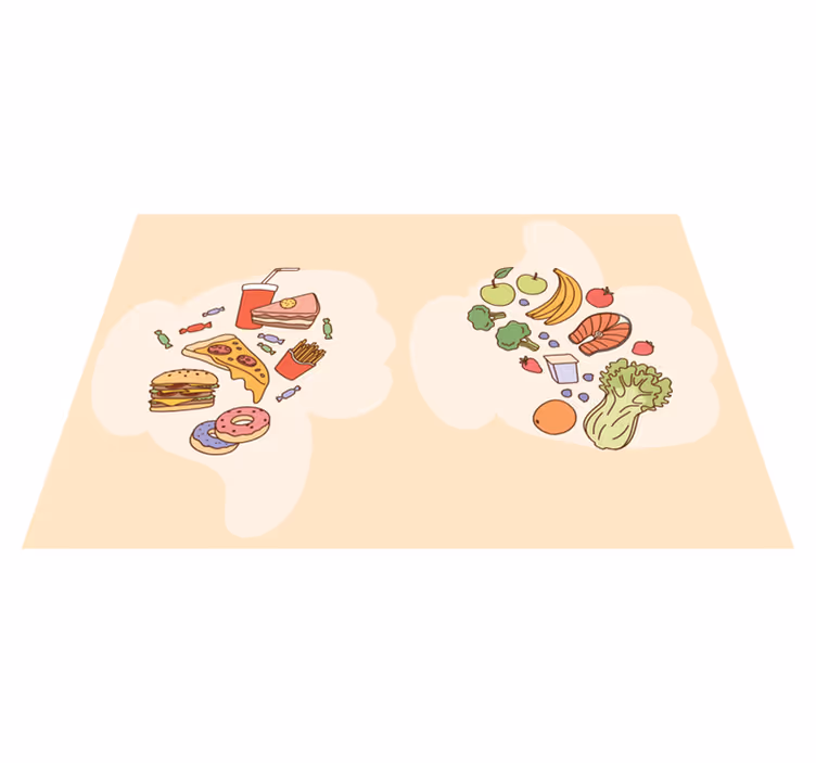 Sağlıklı ve abur cubur çocuk placemats - TenStickers