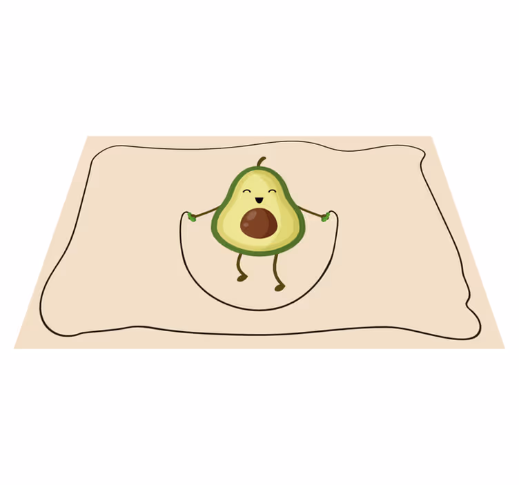 Komik avokado ip atlama çocuklar placemats - TenStickers