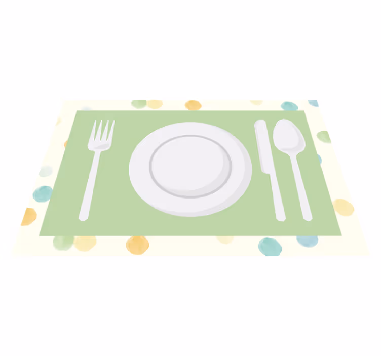 çatal bıçak takımı dağıtımı grafik çocuk placemats - TenStickers