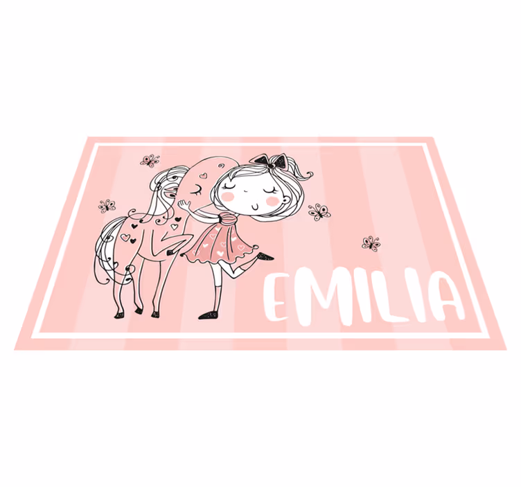 Pembe elbiseli prenses çocuk placemats - TenStickers