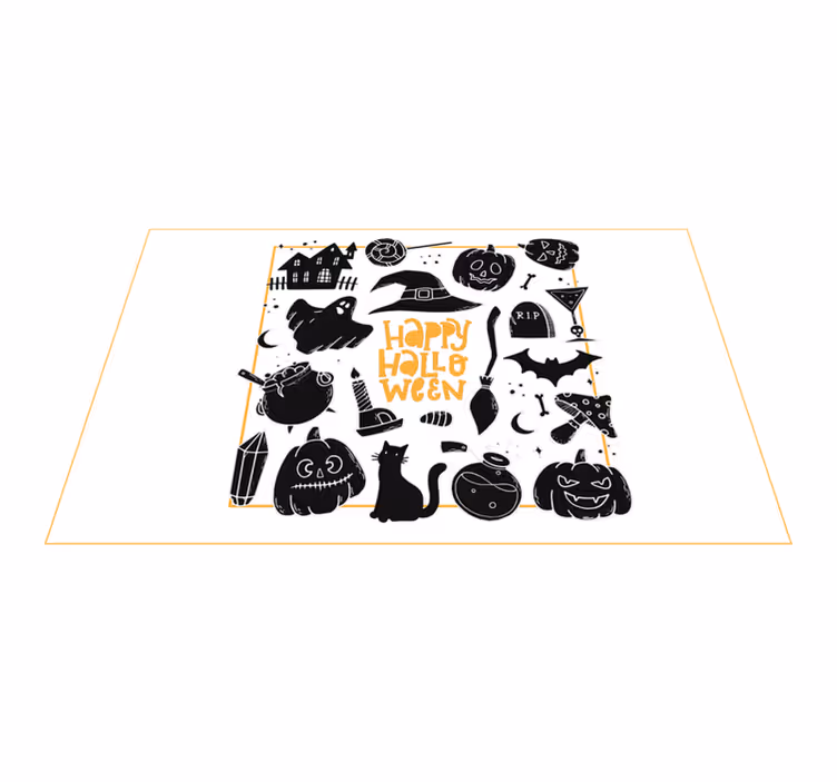 Siyah korkunç şekiller cadılar bayramı placemats - TenStickers