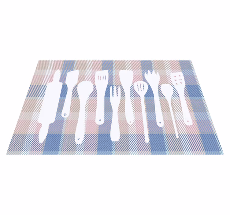 Modern amerikan servis - kareli masa yüzeyi - TenStickers