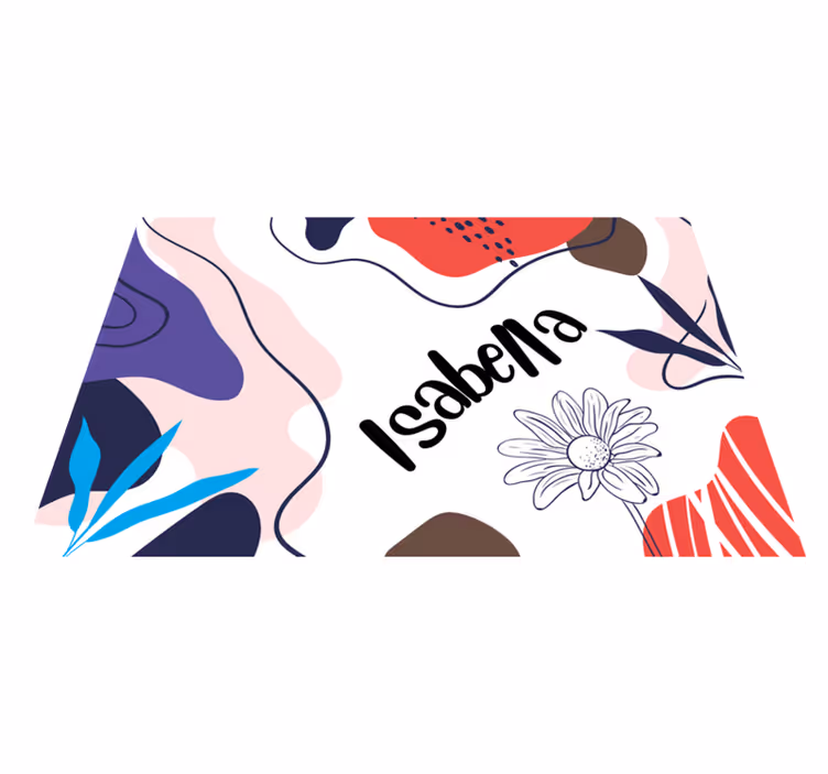 İsimli amerikan servis - renkli soyut Çiçek deseni - TenStickers