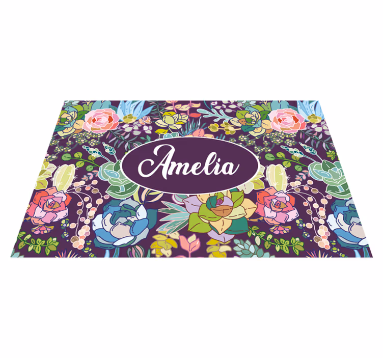 İsimli amerikan servis - Çiçekli Özel sanat eseri - TenStickers