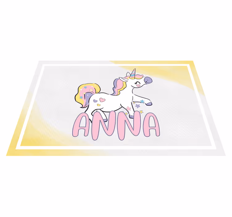 Çocuk amerikan servis - kalp motifli tek boynuzlu at - TenStickers