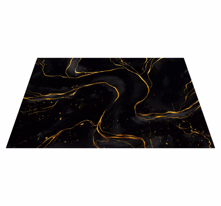 Siyah ve altın mermer modern placemats - TenStickers
