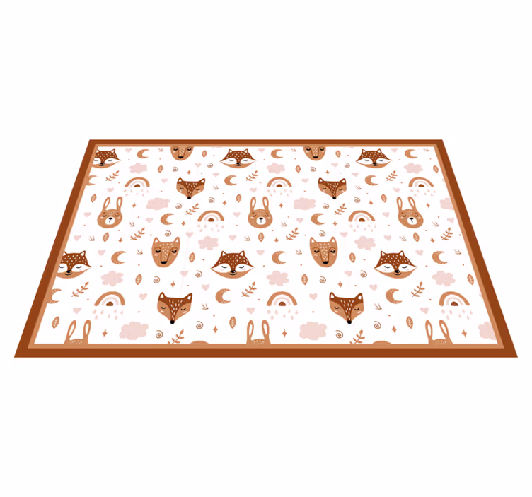 Sevimli kahverengi hayvanlar gökkuşağı çocuklar placemats - TenStickers