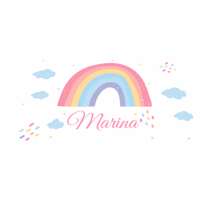 Çocuk amerikan servis - İsimli rainbow - TenStickers