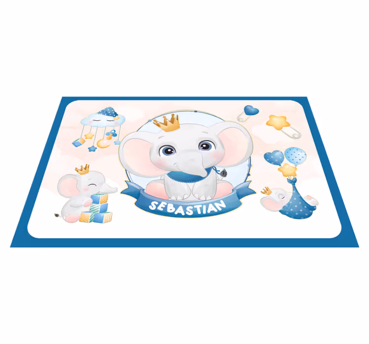 Çocuk amerikan servis sevimli fil İllüstrasyonu - TenStickers