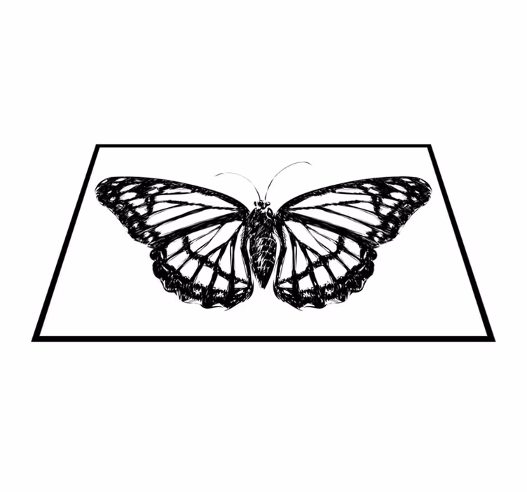 Siyah beyaz kelebek orijinal placemats - TenStickers