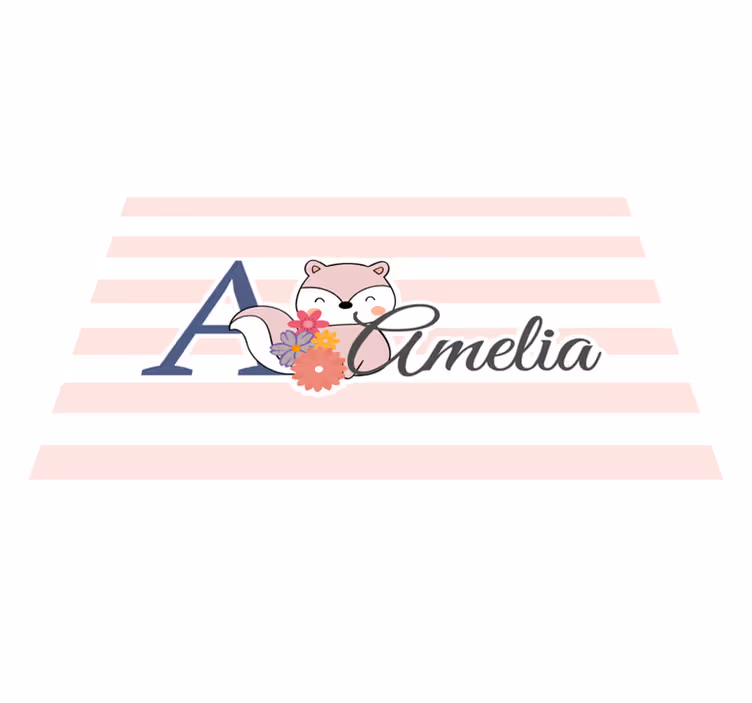 Çocuk amerikan servis sevimli tilki ve Çiçekler - TenStickers