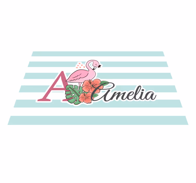 Çocuk amerikan servis flamingo monogram amelia - TenStickers