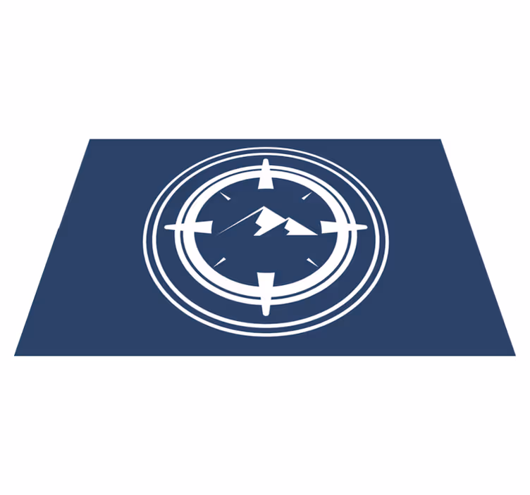 Dağlar orijinal placemats ile yuvarlak pusula - TenStickers