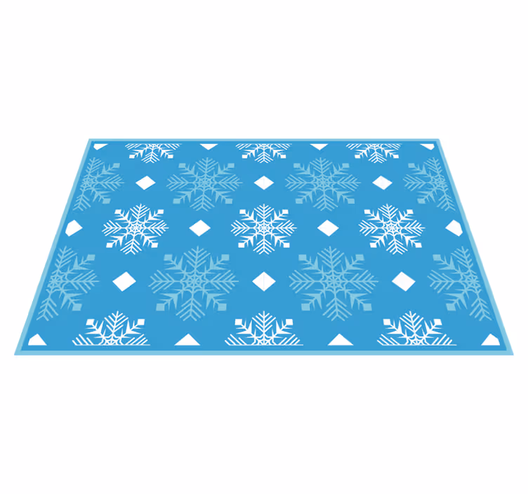 Kar taneleri mavi tonları noel placemats - TenStickers
