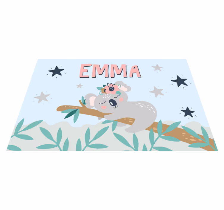 Isim çocuk placemats ile şirin koala kız - TenStickers
