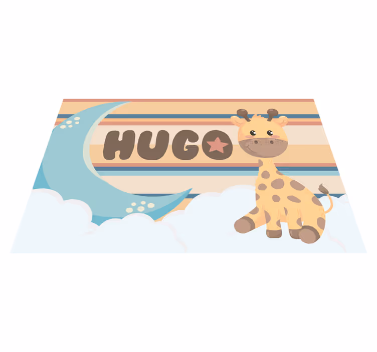 Isim placemats ile çocuk için sevimli zürafa - TenStickers