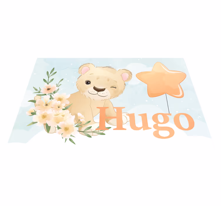Isim çocuk placemats ile çocuk için sevimli aslan - TenStickers