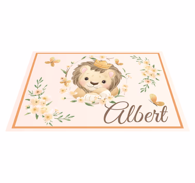 Isim placemats ile sevimli hayvanlar dişi aslan - TenStickers