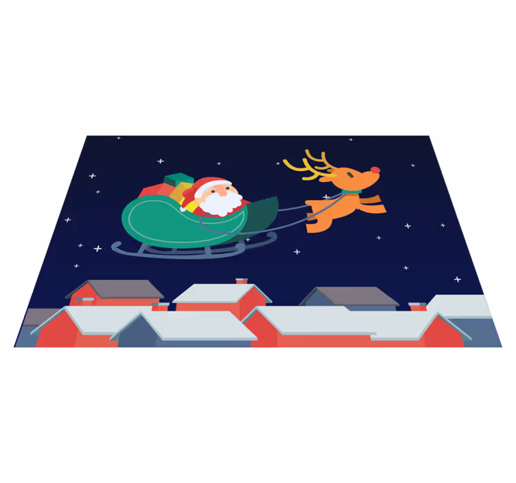 Noel amerikan servis santa'nın kızak yolculuğu - TenStickers