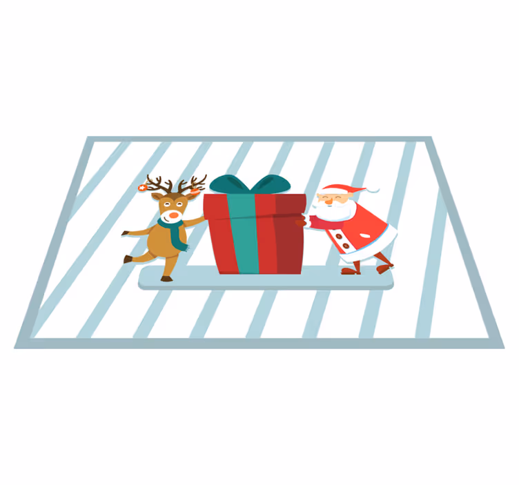 Noel amerikan servis - noel baba ve ren geyiği hediyesi - TenStickers