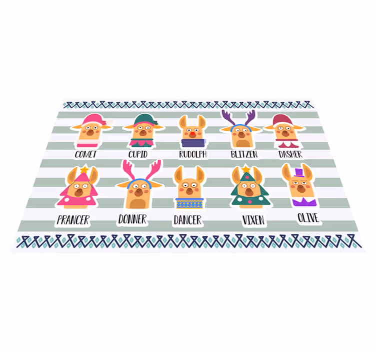 Noel babanın ren geyiği isimleri noel placemats - TenStickers
