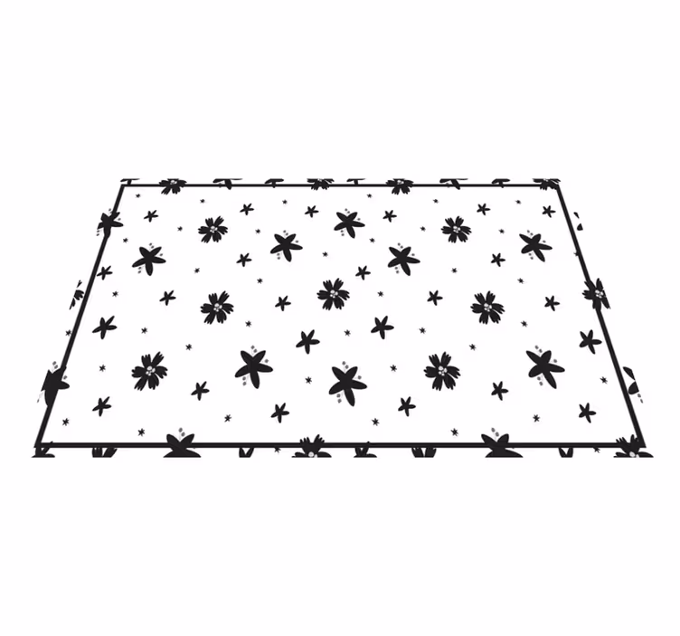 Siyah beyaz mürekkep çiçekli orijinal placemats - TenStickers