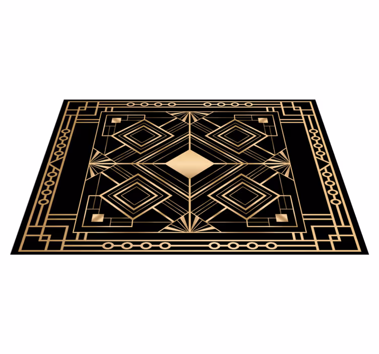 Modern sanat siyah ve altın deco placemats - TenStickers