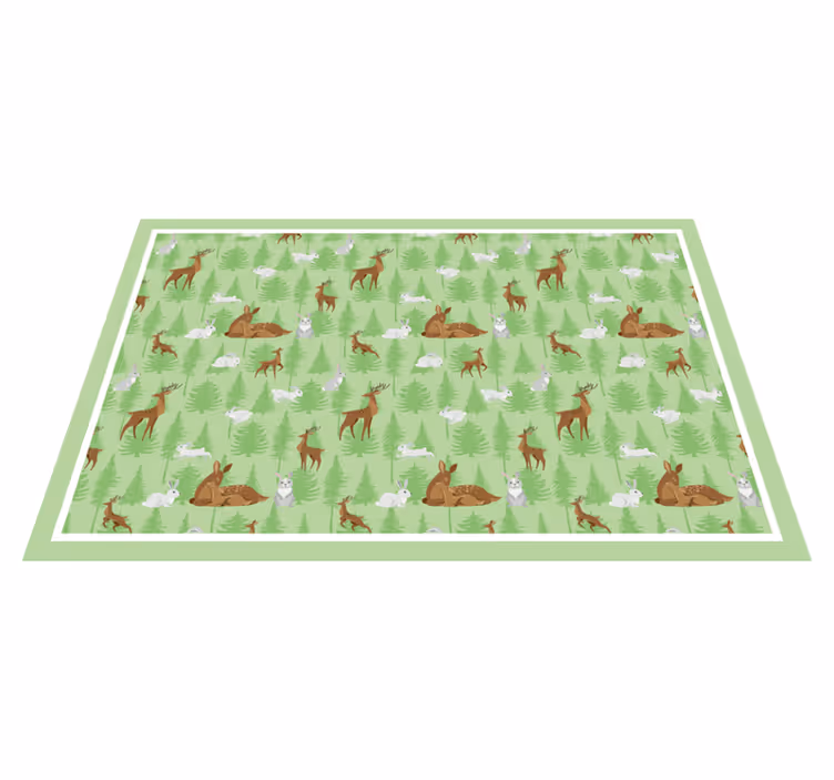 Ormandaki vahşi hayvanlar çocuk placemats - TenStickers