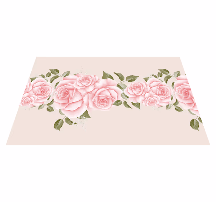 Vintage pembe gül deseni zarif placemats - TenStickers