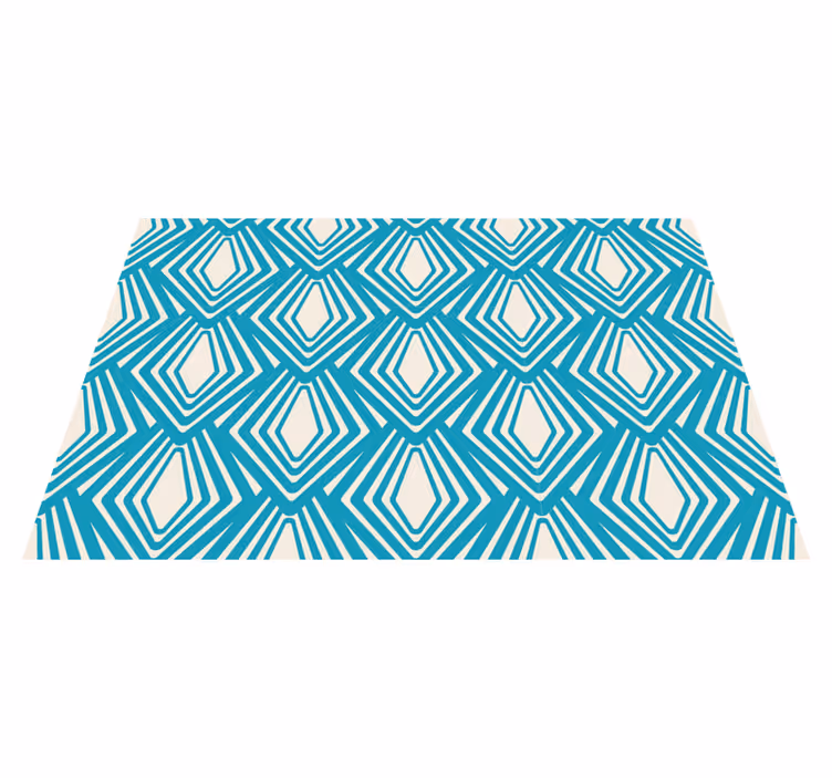 Geometrik mavi desen modern amerikan servis - TenStickers