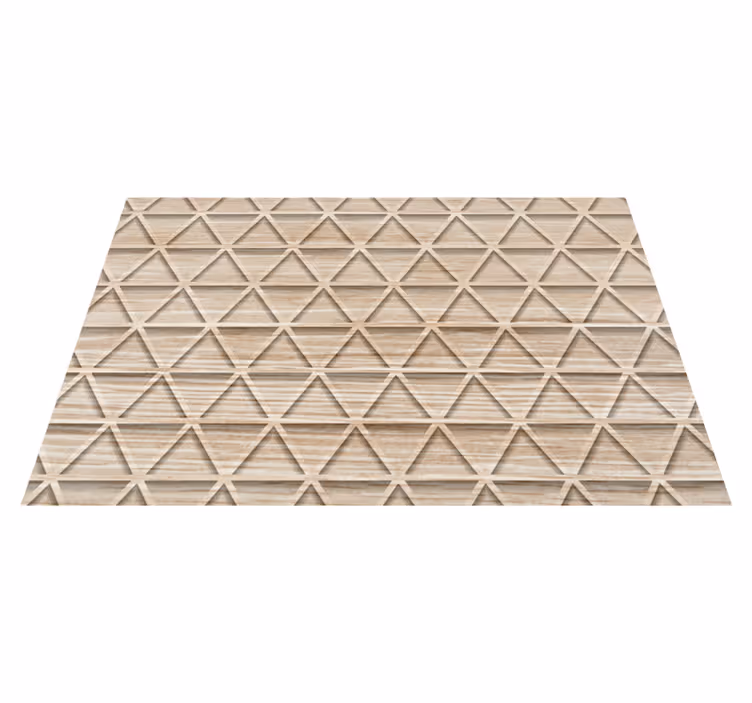 Ahşap efektli üçgen geometrik desen servis altlığı - TenStickers