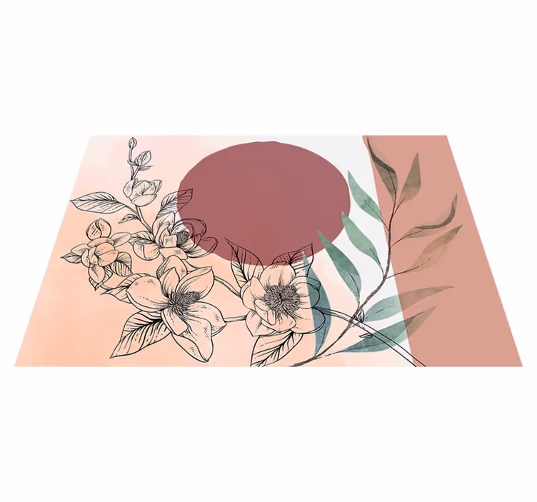 Modern amerikan servis - Çiçekli minimalist aksan - TenStickers